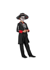 Boys Day of the Dead Black Skeleton Costume